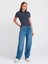31464 Çizgili Polo Yaka T-Shirt-Bordo-Ekru 3