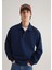 Polo Yaka Mavi Patch Logo Lacivert Sweatshirt 0S10303-89353 2