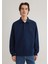 Polo Yaka Mavi Patch Logo Lacivert Sweatshirt 0S10303-89353 4