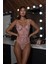 Agatha Pınk Pembe Çiçekli Balenli Dantelli Desteksiz Body Iç Giyim 5