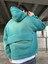 Erkek Oversize Premium Yıkamalı Baskılı Hoodie Petrol Yeşili 4