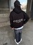 Erkek Oversize Baskılı Hoodie Sweatshirt Siyah 3