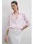 V Yaka Çizgili Modal Gömlek Pembe 1