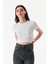 Basic Bisiklet Yaka Crop Tişört 3