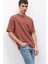 Oversize Geniş Kalıp Bisiklet Yaka Kısa Kollu Basic Düz Ağır Kumaş Tişört X3926AZ25SP 1