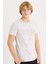 %100 Pamuk Slim Fit Dar Kesim Bisiklet Yaka Baskılı Kısa Kollu Tişört D9354AX25SP 1
