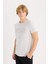 %100 Pamuk Slim Fit Dar Kesim Bisiklet Yaka Baskılı Kısa Kollu Tişört D9354AX25SP 3