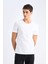 %100 Pamuk Slim Fit Dar Kesim V Yaka Basic Düz Kısa Kollu Tişört M7668AZ25SP 3