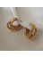 Lotusdesign Üç Halkalı Gold Çelik Küpe Tek Girişli 4