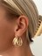 Lotusdesign Üç Halkalı Gold Çelik Küpe Tek Girişli 5