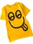 Emoji Baskılı Yırtmaçlı Kız Çocuk Tşört - Sarı 2