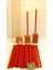(50 Adet) Balmumu Mum ve (3 Adet) Özel Dizayn Ahşap Mumluk Dilek Mumu Doğal Petek Mum Tören Parti Doğum Günü Beeswax Candle (Kırmızı) 1