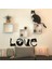 Kedi Tablosu Love Duvar Yazısı Dekoratif Obje 1