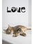 Kedi Tablosu Love Duvar Yazısı Dekoratif Obje 4