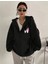 Hello Kitty Kuromi Baskılı Kapüşonlu Kanguru Cepli Oversize Mevsimlik Fermuarlı Sweatshirt /hırka 1