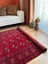 124X167 cm Canlı Kırmızı Vintage Halı, El Yapımı Antik Halı, Harika Dekoratif Kilim, Yün Afgan Halısı 4