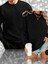 Sevgili Kombini 2'li Takım Baskısız Bisiklet Yaka Oversize Sweatshirt 1