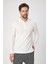 Lewin Erkek Ekru %100 Pamuk Waffle Çekmeyen Esneyen Kumaş Slim Fit Uzun Kol Polo Tişört 1