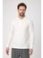 Lewin Erkek Ekru %100 Pamuk Waffle Çekmeyen Esneyen Kumaş Slim Fit Uzun Kol Polo Tişört 2