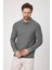 Lewin Erkek Gri %100 Pamuk Waffle Çekmeyen Esneyen Kumaş Slim Fit Uzun Kol Polo Tişört 1