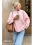 Pntrst Pembe Bisiklet Yaka Oversize Triko Kazak 1