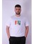 Summer Palmiye Baskı Beyaz Erkek T-Shirt 2