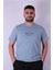 Slow Living Baskı Mavi Erkek T-Shirt 1