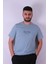 Slow Living Baskı Mavi Erkek T-Shirt 3