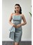 Saten Kumaş Straplez Mini Elbise - Mint Yeşili 4