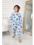 Isob Mavi Taşıtlar Desenli %100 Pamuk Erkek Çocuk Pijama Takımı 3-8 Yaş 32231-M 2