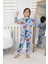 Isob Mavi Dinozor Desenli %100 Pamuk Erkek Çocuk Pijama Takımı 3-8 Yaş 32232-M 2