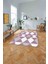 Baskılı Modern Üçgen Desenli Yıkanabilir Kaymaz Yolluk Mutfak Salon Halısı, Modern-125-Pembe, 2