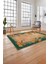 Baskılı Modern Çiçek Motifli Yıkanabilir Kaymaz Yolluk Mutfak Salon Halısı, Modern-150-Yeşil, 4
