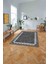 Baskılı Modern Etnik Çerçeve Desen Yıkanabilir Kaymaz Yolluk Mutfak Salon Halısı,Modern-188-Antrast, 2