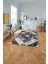 Baskılı Modern Mermer Desenli Yıkanabilir Kaymaz Yolluk Mutfak Salon Halısı, Modern-136-Gri, 2