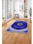Baskılı Modern Sade Çiçek Desenli Yıkanabilir Kaymaz Yolluk Mutfak Salon Halısı, Modern-156-Mavi, 3