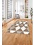 Baskılı Modern Üçgen Desenli Yıkanabilir Kaymaz Yolluk Mutfak Salon Halısı, Modern-125-Bej, 3