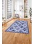 Baskılı Modern Etnik Klasik Desen Yıkanabilir Kaymaz Yolluk Mutfak Salon Halısı,Modern-163-Lacivert, 3