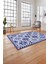 Baskılı Modern Etnik Klasik Desen Yıkanabilir Kaymaz Yolluk Mutfak Salon Halısı,Modern-163-Lacivert, 4