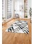 Baskılı Modern Sade Zigzag Desen Yıkanabilir Kaymaz Yolluk Mutfak Salon Halısı, Modern-142-Gri, 3