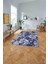 Baskılı Modern Çerçeve Model Yıkanabilir Kaymaz Yolluk Mutfak Salon Halısı, Modern-177-Lacivert, 2