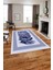 Baskılı Modern Kuş Tüyü Desen Yıkanabilir Kaymaz Yolluk Mutfak Salon Halısı, Modern-149-Lacivert, 1