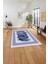 Baskılı Modern Kuş Tüyü Desen Yıkanabilir Kaymaz Yolluk Mutfak Salon Halısı, Modern-149-Lacivert, 5