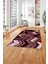 Baskılı Modern Zigzag Model Yıkanabilir Kaymaz Yolluk Mutfak Salon Halısı, Modern-178-Bordo, 3