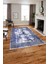 Baskılı Modern Mermer Zeminli Yıkanabilir Kaymaz Yolluk Mutfak Salon Halısı, Modern-187-Lacivert, 1
