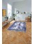 Baskılı Modern Mermer Zeminli Yıkanabilir Kaymaz Yolluk Mutfak Salon Halısı, Modern-187-Lacivert, 2