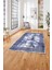 Baskılı Modern Mermer Zeminli Yıkanabilir Kaymaz Yolluk Mutfak Salon Halısı, Modern-187-Lacivert, 3