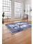Baskılı Modern Mermer Zeminli Yıkanabilir Kaymaz Yolluk Mutfak Salon Halısı, Modern-187-Lacivert, 4