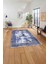 Baskılı Modern Mermer Zeminli Yıkanabilir Kaymaz Yolluk Mutfak Salon Halısı, Modern-187-Lacivert, 5