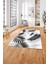 Baskılı Modern Ağaç Yaprak Desenli Yıkanabilir Kaymaz Yolluk Mutfak Salon Halısı, MODERN-151-GRİ, 3